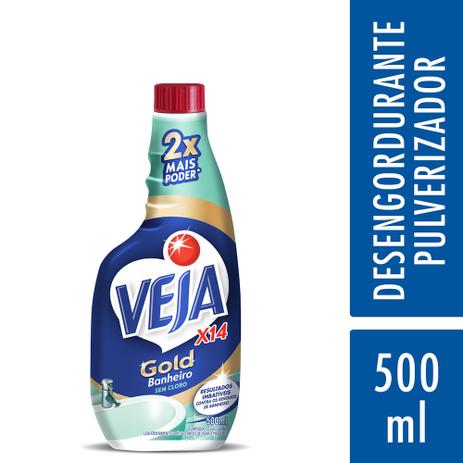 Veja Gold Banheiro X14 Sem Cloro Refil 500ml Menor preço em Veja Gold Banheiro X14 Sem Cloro Refil 500ml