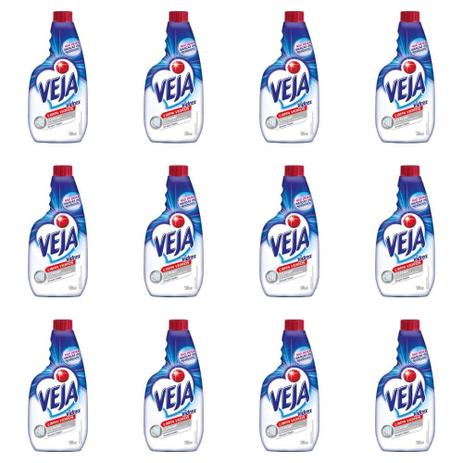 Veja Vidrex Limpa Vidros Cristal Refil 500ml (Kit C/12) Menor preço em Veja Vidrex Limpa Vidros Cristal Refil 500ml (Kit C/12)