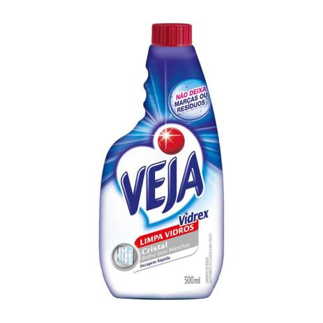 Veja Vidrex Limpa Vidros Cristal Refil 500ml Menor preço em Veja Vidrex Limpa Vidros Cristal Refil 500ml