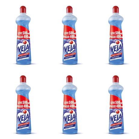 Veja Vidrex Limpa Vidros Tradicional 500ml (Kit C/06) Menor preço em Veja Vidrex Limpa Vidros Tradicional 500ml (Kit C/06)