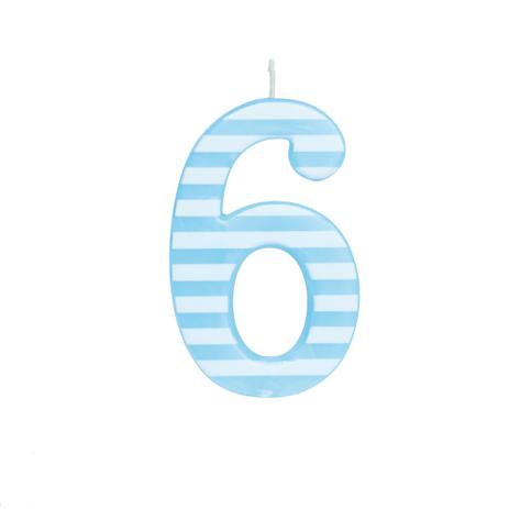 Vela Aniversario Grande N6 Listras Azul/Branco Dec. Festas - Cromus Menor preço em Vela Aniversario Grande N6 Listras Azul/Branco Dec. Festas - Cromus
