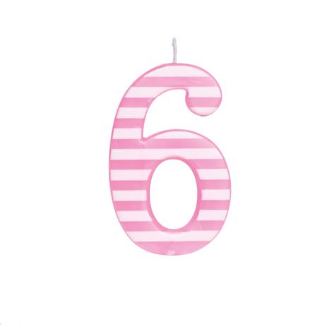 Vela Aniversario Grande N6 Listras Rosa/Branco Dec. Festas - Cromus Menor preço em Vela Aniversario Grande N6 Listras Rosa/Branco Dec. Festas - Cromus