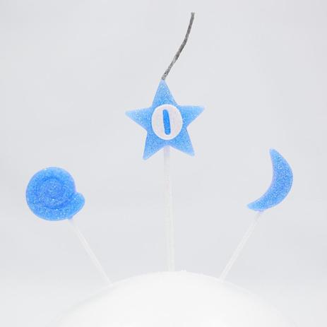 Vela de Aniversário Estrela Nº 0 Azul 3 Unidades - Nossa Festa é boa?