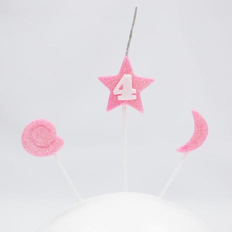 Vela de Aniversário Estrela Nº 4 Rosa 3 Unidades - Nossa Festa Menor preço em Vela de Aniversário Estrela Nº 4 Rosa 3 Unidades - Nossa Festa