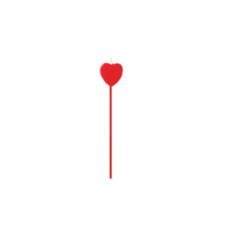 Vela de Aniversário Palito Coração Vermelho com 4 unidades Silver Festas - Festabox Menor preço em Vela de Aniversário Palito Coração Vermelho com 4 unidades Silver Festas - Festabox