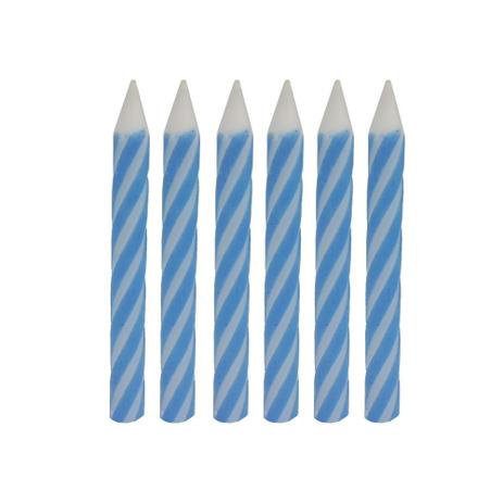 Menor preço em Vela de Aniversário Palito Espiral com 24 Unidades Azul - Nossa Festa