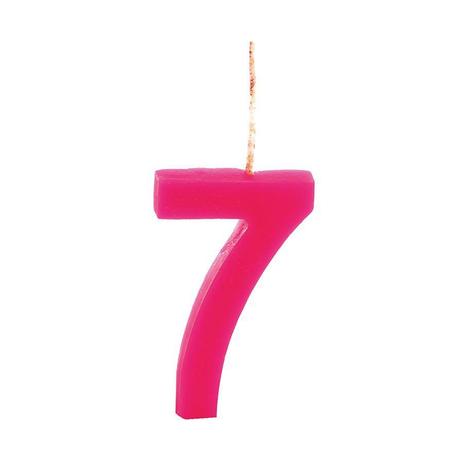 Vela de Aniversário - Rosa Número 7 - Aluá festas Menor preço em Vela de Aniversário - Rosa Número 7 - Aluá festas