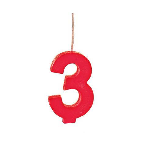 Vela de Aniversário - Vermelha Número 3 - Aluá festas Menor preço em Vela de Aniversário - Vermelha Número 3 - Aluá festas