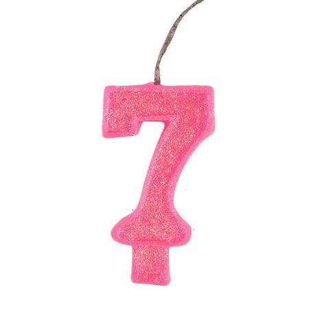 Vela Mágica de Aniversário Rosa Número 7 - Aluá festas Menor preço em Vela Mágica de Aniversário Rosa Número 7 - Aluá festas