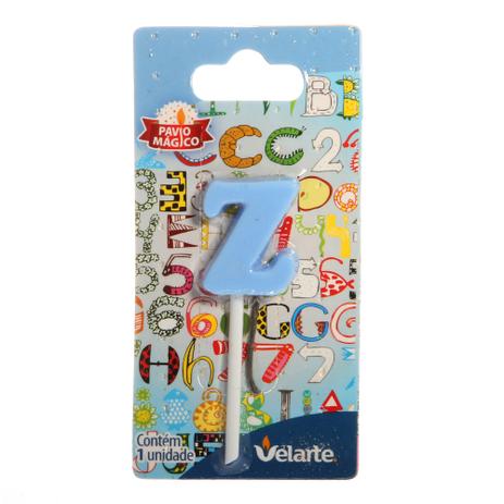 Vela Mini Letrinha Z na Cor Azul Velarte Menor preço em Vela Mini Letrinha Z na Cor Azul Velarte