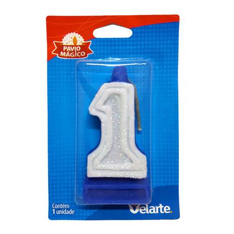 Vela Super Número 1 Azul - Velarte Menor preço em Vela Super Número 1 Azul - Velarte