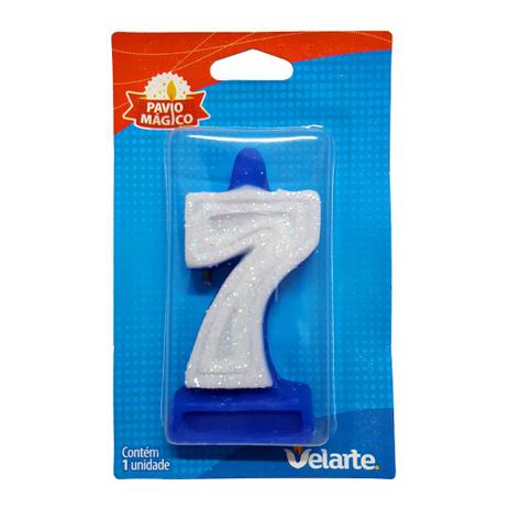 Vela Super Número 7 Azul - Velarte Menor preço em Vela Super Número 7 Azul - Velarte