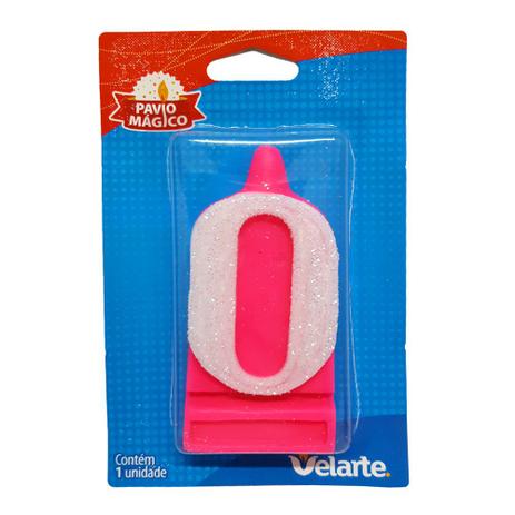 Vela Super Número Rosa 0 - Velarte Menor preço em Vela Super Número Rosa 0 - Velarte