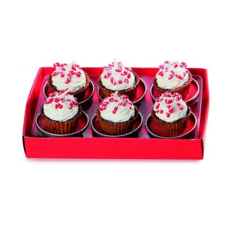 Velas de Natal Bolo com Bengala Vermelho - 6 Unidades 6 X 4 Cm - Cromus Menor preço em Velas de Natal Bolo com Bengala Vermelho - 6 Unidades 6 X 4 Cm - Cromus