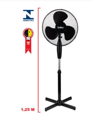 Ventilador de coluna 40cm Preto Pedestal Silencioso e Potente 110V e 220V Econômico - Sunrays Menor preço em Ventilador de coluna 40cm Preto Pedestal Silencioso e Potente 110V e 220V Econômico - Sunrays
