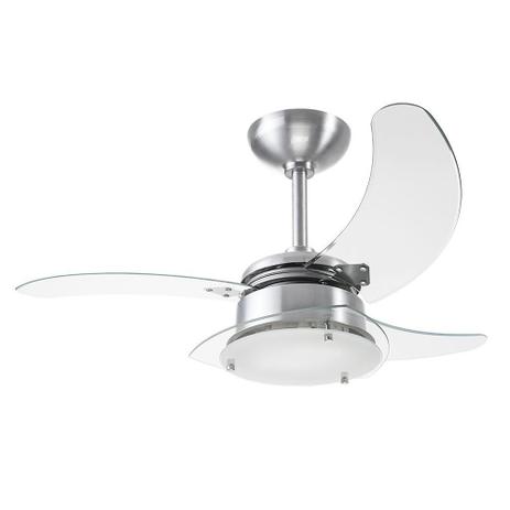 Ventilador de teto 3 pás transparentes alumínio - Chanceler (110V) - Tron Menor preço em Ventilador de teto 3 pás transparentes alumínio - Chanceler (110V) - Tron