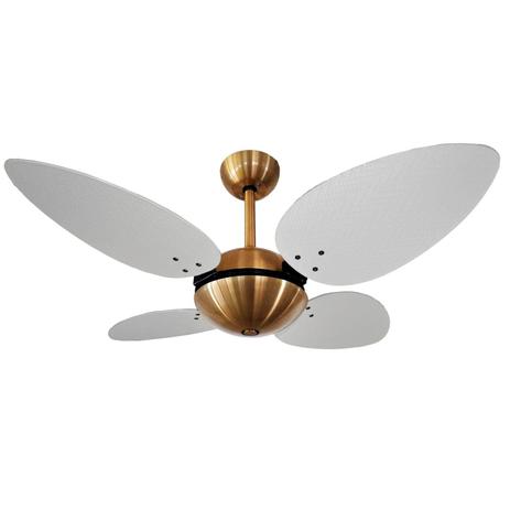 Ventilador de Teto 4 Pás Dourado Office Pétalo Palmae Branco - Volare Menor preço em Ventilador de Teto 4 Pás Dourado Office Pétalo Palmae Branco - Volare