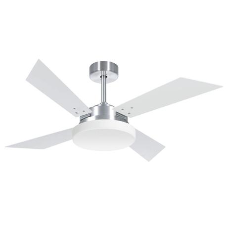 Ventilador de Teto 4 Pás e Luminária Volare Escovado R1 Tech Volare Branco Menor preço em Ventilador de Teto 4 Pás e Luminária Volare Escovado R1 Tech Volare Branco