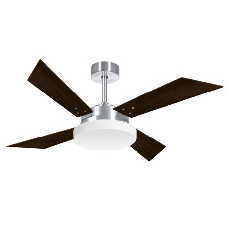 Ventilador de Teto 4 Pás e Luminária Volare Escovado R1 Tech Volare Tabaco Menor preço em Ventilador de Teto 4 Pás e Luminária Volare Escovado R1 Tech Volare Tabaco