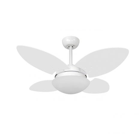 Ventilador de Teto 4 Pás Vidro Fechado Mini Pétalo Volare Branco Menor preço em Ventilador de Teto 4 Pás Vidro Fechado Mini Pétalo Volare Branco