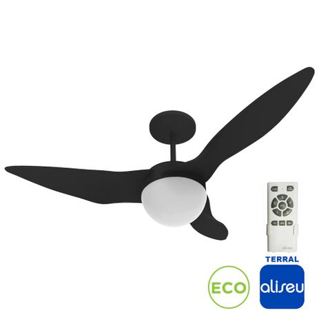 Ventilador de Teto Aliseu Terral ECO Preto Bivolt com Controle Remoto. - BIVOLT Menor preço em Ventilador de Teto Aliseu Terral ECO Preto Bivolt com Controle Remoto. - BIVOLT