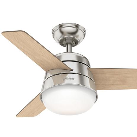 Menor preço em Ventilador de teto hunter finley níquel com c. remoto 127v..