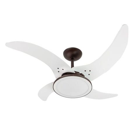 Ventilador de Teto Tron Mareiro Led 4 Pás Branco / Marrom Menor preço em Ventilador de Teto Tron Mareiro Led 4 Pás Branco / Marrom