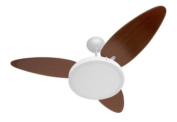 Menor preço em Ventilador De Teto Versatti Plafon Led 25w 3 Pás Branco/Tabaco Ponente - Lcg Eletro