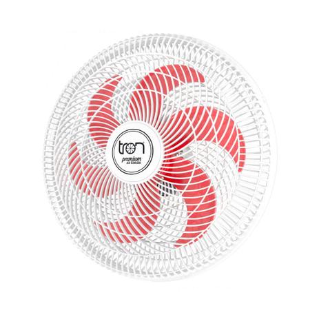 Menor preço em Ventilador oscilante de parede 50 cm branco/vermelho - Premium (110V) - Tron