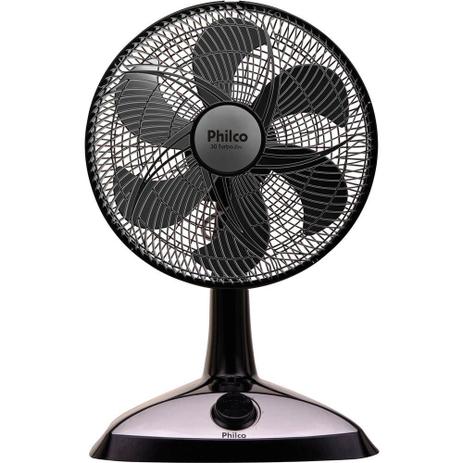 Ventilador Philco Turbo ZES 30cm com 3 Velocidades e Sistema Oscilante Preto - 220V Menor preço em Ventilador Philco Turbo ZES 30cm com 3 Velocidades e Sistema Oscilante Preto - 220V