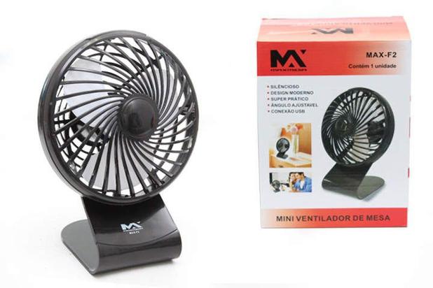 Ventilador Portátil de Mesa Mini USB ou Tomada Bivolt - Maxmidia Menor preço em Ventilador Portátil de Mesa Mini USB ou Tomada Bivolt - Maxmidia