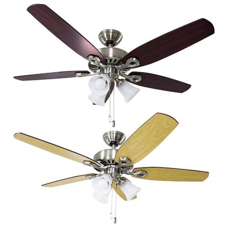 Menor preço em Ventilador teto Hunter Fan Builder Plus niquel 5 pás com luminária 220V ST50061