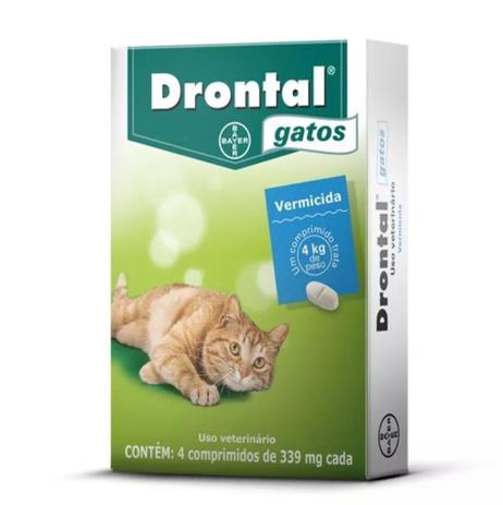 Vermicida Drontal Plus gatos 4 kg 4 comprimidos 339 gr - Bayer Menor preço em Vermicida Drontal Plus gatos 4 kg 4 comprimidos 339 gr - Bayer