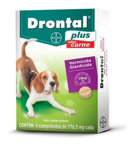 Vermífugo Bayer Drontal Plus Carne - Cães 10 Kg 4 Comp. - Agropet Nutrimed Menor preço em Vermífugo Bayer Drontal Plus Carne - Cães 10 Kg 4 Comp. - Agropet Nutrimed