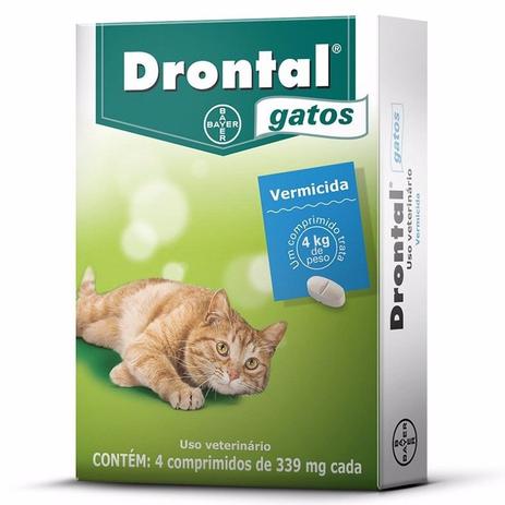 Vermífugo Drontal Gatos Até 4kg Com 4 Comprimidos 339mg Cada - Bayer Menor preço em Vermífugo Drontal Gatos Até 4kg Com 4 Comprimidos 339mg Cada - Bayer