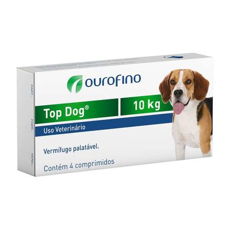 Vermifugo Ourofino Top Dog Para Cães de até 10kg - 4 Comprimidos - Ouro fino Menor preço em Vermifugo Ourofino Top Dog Para Cães de até 10kg - 4 Comprimidos - Ouro fino