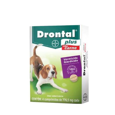 Vermífugo para cachorro Drontal sabor carne Bayer caixa com 4 comprimidos cada comprimido trata 10kg é boa?