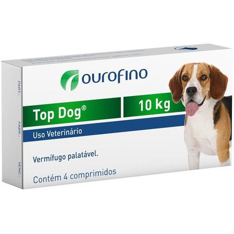 Vermífugo Top Dog Ourofino Cães Até 10 Kg Com 4 Comprimidos Menor preço em Vermífugo Top Dog Ourofino Cães Até 10 Kg Com 4 Comprimidos