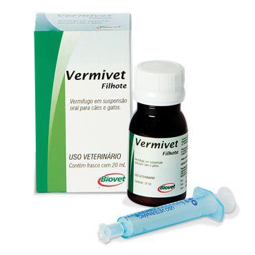 Vermífugo Vermivet Filhote Suspensão 20ML - Biovet Menor preço em Vermífugo Vermivet Filhote Suspensão 20ML - Biovet
