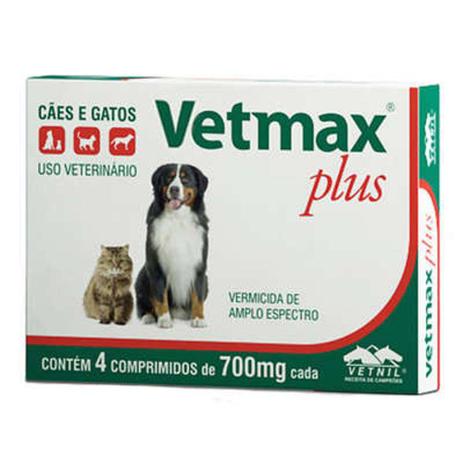 Vermífugo Vetnil Vetmax Plus 700mg - 4 Comprimidos Menor preço em Vermífugo Vetnil Vetmax Plus 700mg - 4 Comprimidos