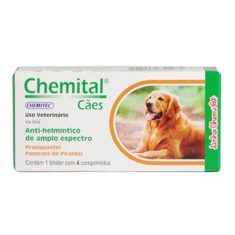 Vermífugos Chemital Cães Chemitec c/ 4 Comprimidos Menor preço em Vermífugos Chemital Cães Chemitec c/ 4 Comprimidos