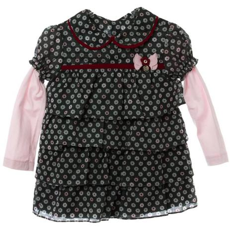 Vestido Bebê Floral Manga Longa - 1+1 Menor preço em Vestido Bebê Floral Manga Longa - 1+1