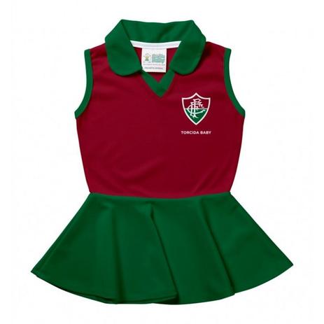 Vestido Bebê Fluminense Polo - Torcida Baby Menor preço em Vestido Bebê Fluminense Polo - Torcida Baby