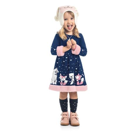 Vestido Bebê Kamylus Pelo Raposas Manga Longa Menor preço em Vestido Bebê Kamylus Pelo Raposas Manga Longa