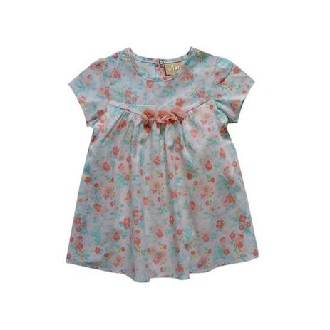 Vestido bebê menina tricoline com body interno em cotton - Milon Menor preço em Vestido bebê menina tricoline com body interno em cotton - Milon