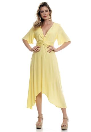 vestido amarelo liso