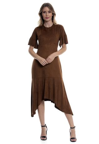 vestido midi suede