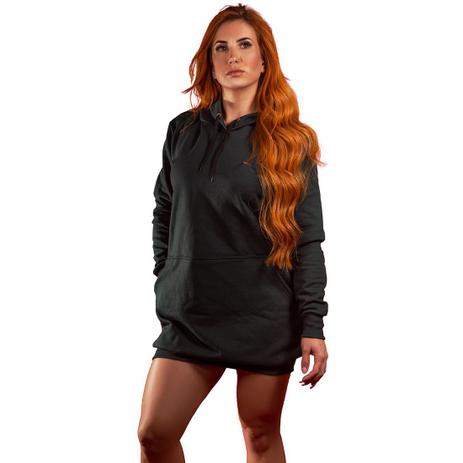women's long moletom com capuz dress
