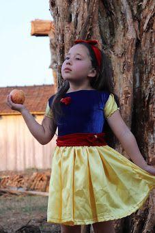 vestido infantil branca de neve simples