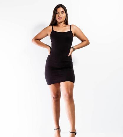 vestido canelado de alça